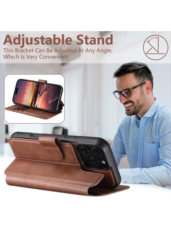 Suteni Case For iPhone 12 Pro Max Q05 2-in-1 Multi-function Detachable Wallet MagSafe Phone Case - Image 5