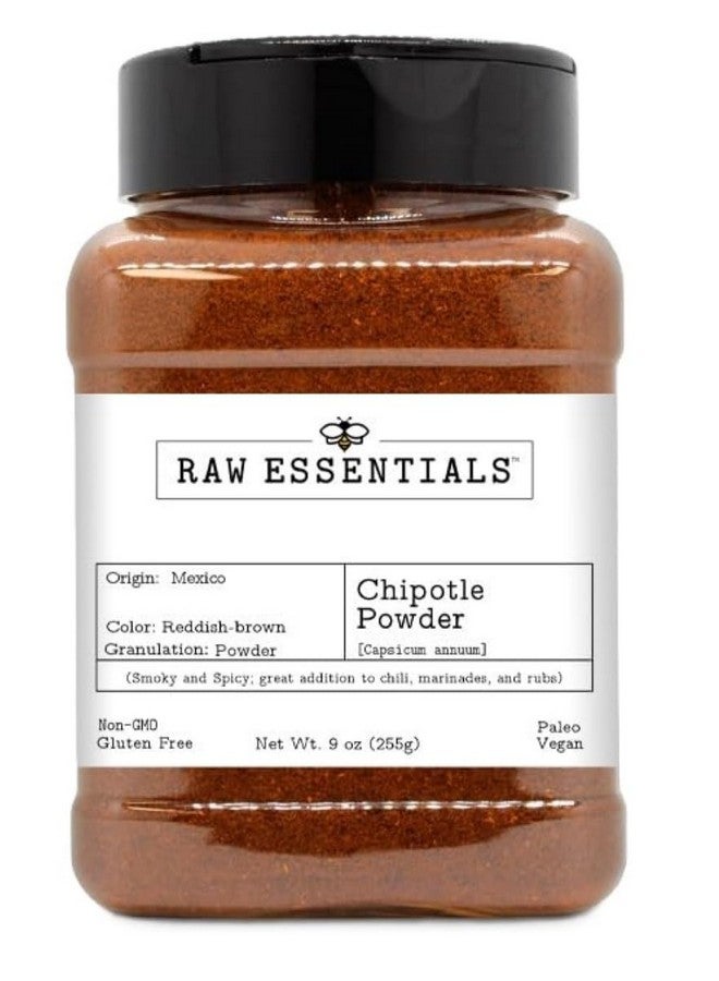 Raw Essentials Chipotle Powder - Smoky and Spicy - Great Addition to Chili, Marinades, and Rubs - Non GMO, Gluten Free, Paleo and Vegan - 9 Ounce Bottle - Image 1