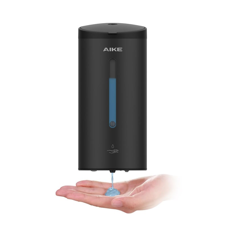 AIKE Wall-Mount Automatic Liquid Soap Dispenser 27oz Large Capacity Matte Black Anti-Spots Coating Model AK1205 - Image 1