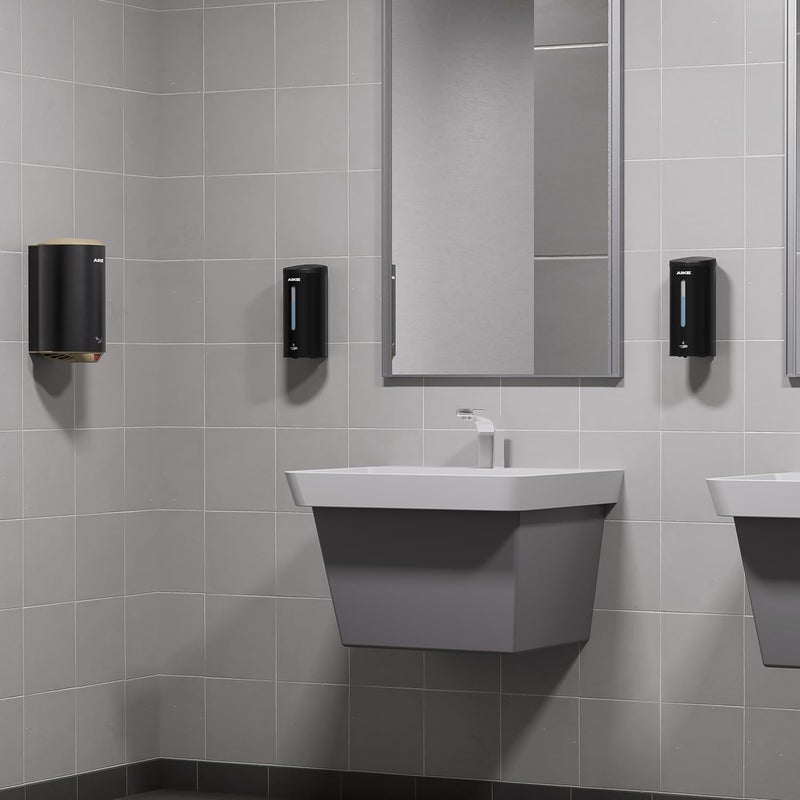 AIKE Wall-Mount Automatic Liquid Soap Dispenser 27oz Large Capacity Matte Black Anti-Spots Coating Model AK1205 - Image 5