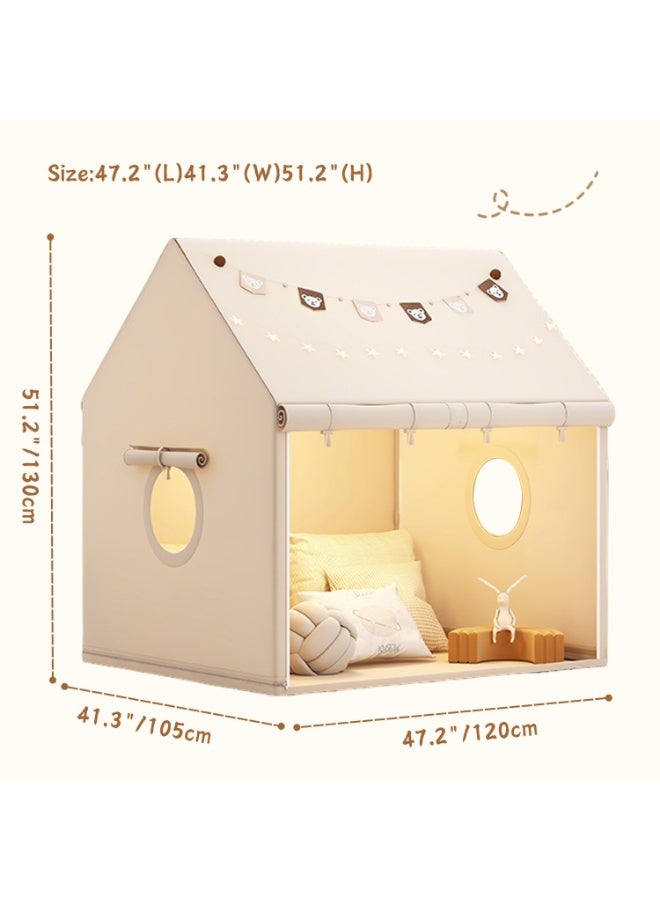 WALALLA Large Kids Tent House Indoor Outdoor,Toddler Play Tent With Light and Bear Flag,Play house for Baby Tent, Kids Indoor Room Toys for Girls and Boys - Image 3