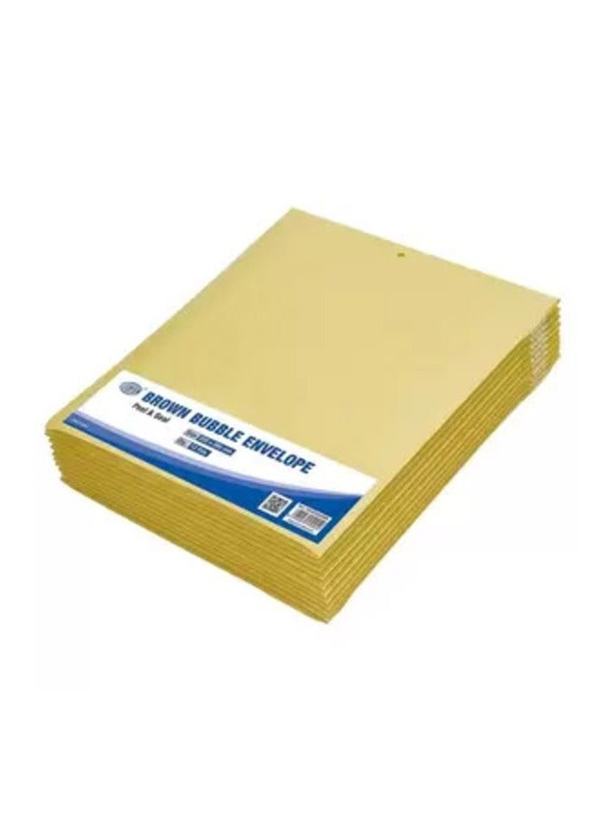 FIS Brown Bubble Envelopes, Peel and Seal, Pack 12 Pieces, 220X265 mm Size