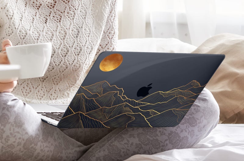 DONGKE Compatible with MacBook Air 13 inch Case 2021 2020 2019 2018 Release A2337 M1 A2179 A1932 with Retina Display Touch ID, Plastic Hard Shell & Keyboard Cover - Abstract Mountain - Image 3
