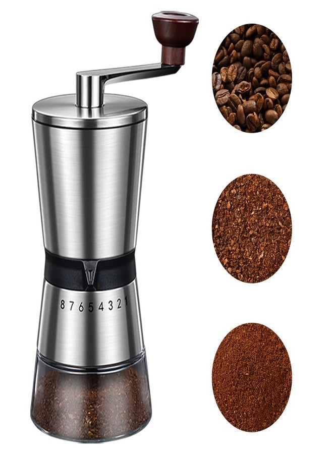 BOMANSI BOMS Manual Coffee Grinder - 8 Adjustable Coarseness Settings, Hand Crank Coffee Mill, Large Capacity, Portable Hand Coffee Grinder for Moka pot, French Press, Drip, Espresso, Gift - Image 1