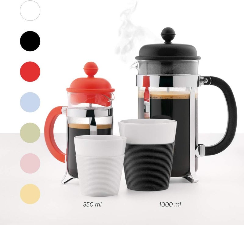 bodum French Press System Caffeteria 8 Cups 1 L Plunger Coffee Maker, Glass, Plastic, Steel, Cream White, 8 Cup - Image 2