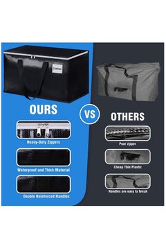 XICEN 6pcs Waterproof Large Moving Storage Bags, 93L Moisture proof Clothes Shoes Storage Bags, Foldable Travel Luggage Bags Totes, Closet Organizer Storage Backet, Equipped with Zippers & Handles & Label Bag  - Image 3