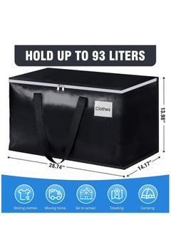 XICEN 6pcs Waterproof Large Moving Storage Bags, 93L Moisture proof Clothes Shoes Storage Bags, Foldable Travel Luggage Bags Totes, Closet Organizer Storage Backet, Equipped with Zippers & Handles & Label Bag  - Image 2