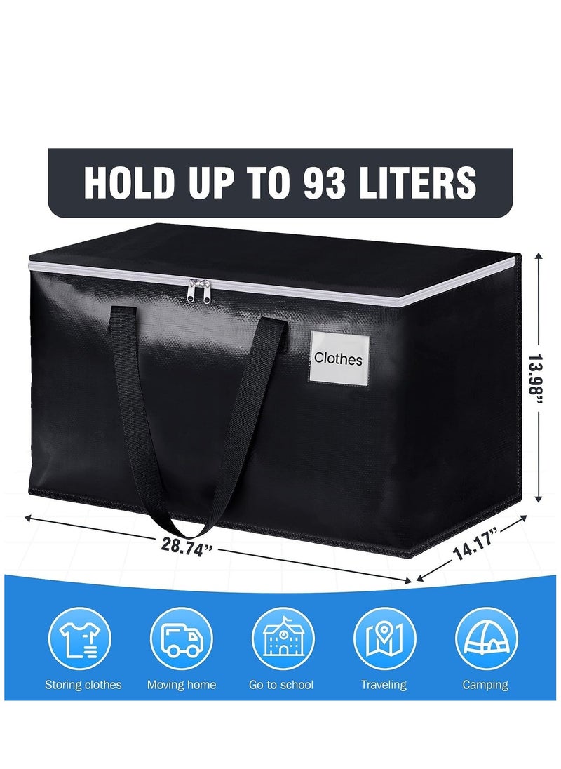 XICEN 6pcs Waterproof Large Moving Storage Bags, 93L Moisture proof Clothes Shoes Storage Bags, Foldable Travel Luggage Bags Totes, Closet Organizer Storage Backet, Equipped with Zippers & Handles & Label Bag  - Image 2