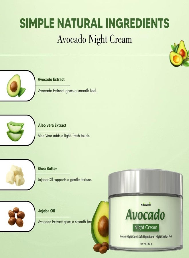 Phillauri Avocado, avocado night cream, Avocado Cream for Face Whitening, avocado cream, avocado night Suits for Women - 50g (Pack 2) - Image 3