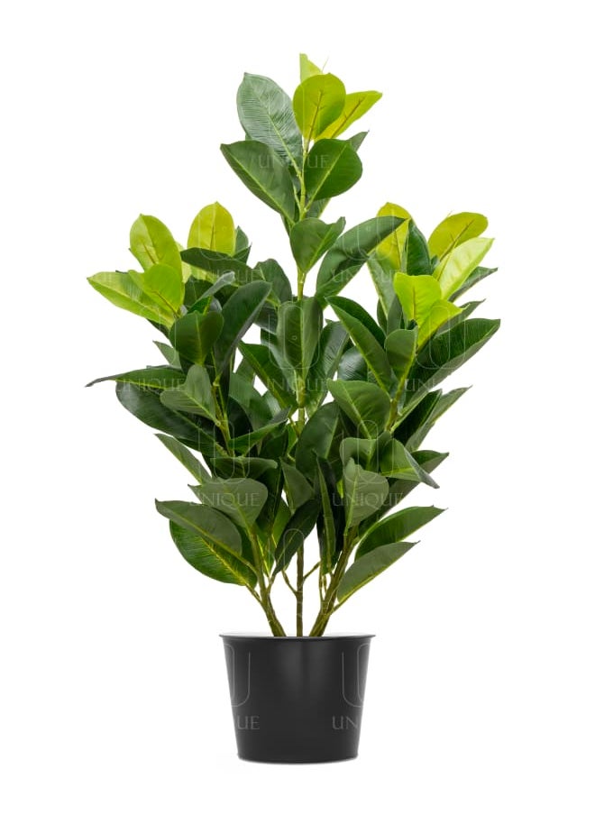 Unique Pots And Plants Rubber Fig Artificial Tree Green Leafs H85CM  - Image 1