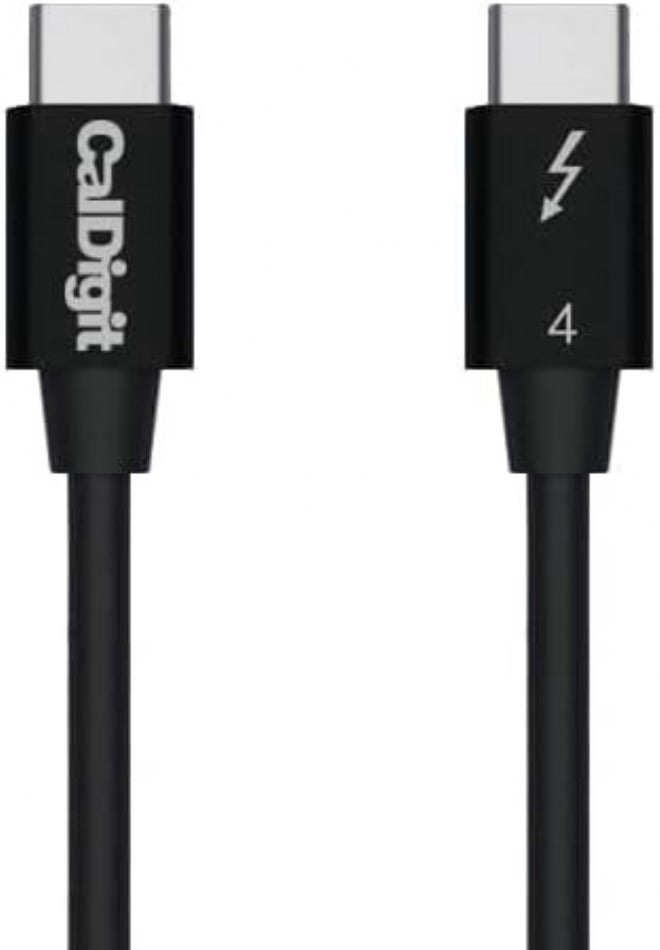كالديجيت كابل CalDigit Thunderbolt 4 – سرعة نقل بيانات 40 جيجابت في الثانية وتوصيل طاقة بقدرة 100 واط، متوافق مع منافذ Thunderbolt 3 وUSB Type C، مناسب لأجهزة MacBook Pro وiMac وiPhone 15 Max، لون أسود، طول الكابل 0.8 متر (2.62 قدم). - Image 2