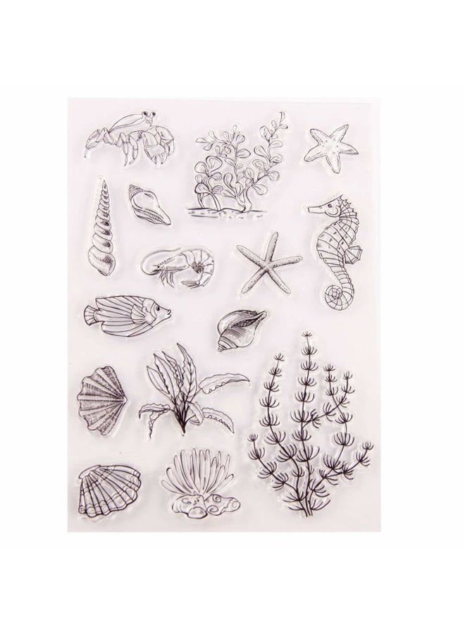 arriettycraft Sea World Shell Starfish Seahorse Seaweed Clear Stamps for Card Making Decoration and DIY Scrapbooking Tools Rubber Stamps - Image 2