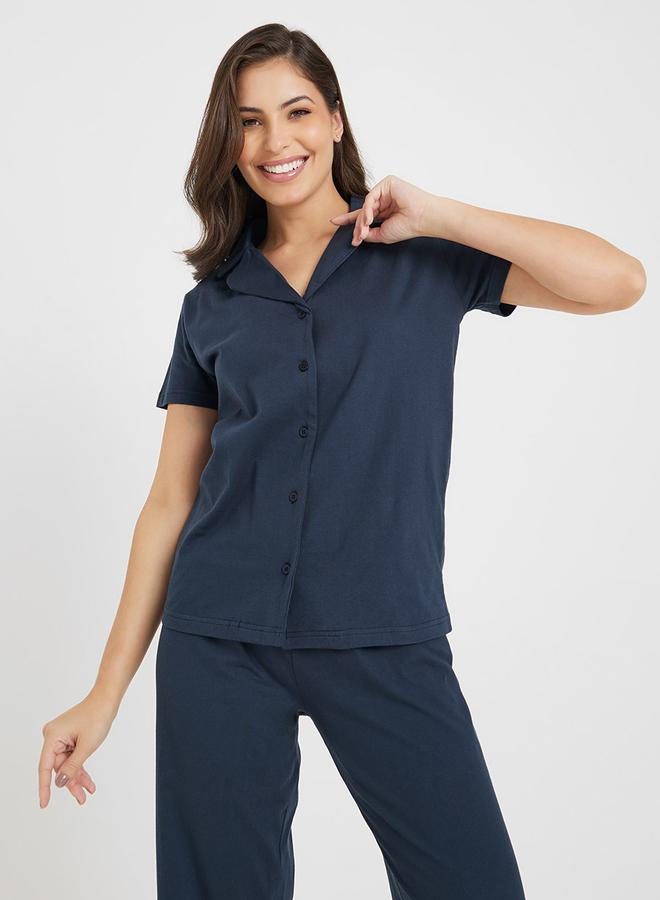 Styli Cotton Jersey Short Sleeve Shirt and Pyjama Set - Image 3