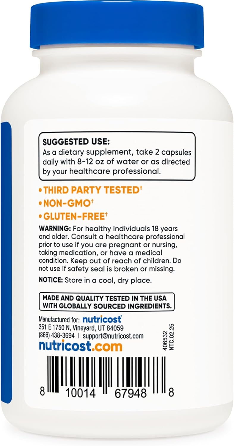 Nutricost نوتريكوست ريسفيراترول 700 ملغ 120 كبسولة نباتية خالية من الغلوتين وغير معدلة وراثيًا - Image 4