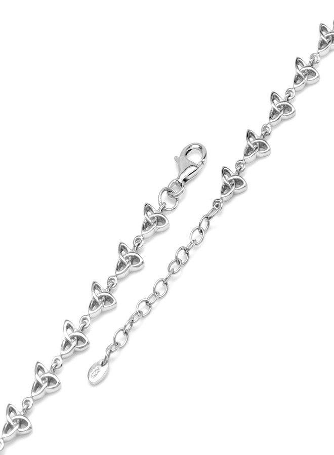 Silvershake 925 Sterling Silver Triquetra Celtic Knot 6.75 Plus 1.5 Inch Extension Bracelet - Image 4