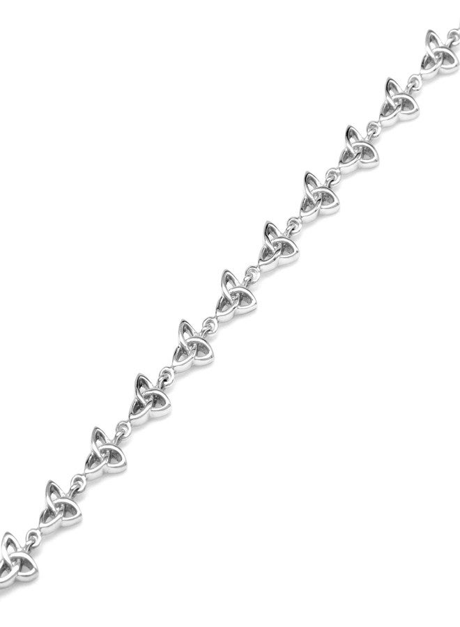 Silvershake 925 Sterling Silver Triquetra Celtic Knot 6.75 Plus 1.5 Inch Extension Bracelet - Image 3