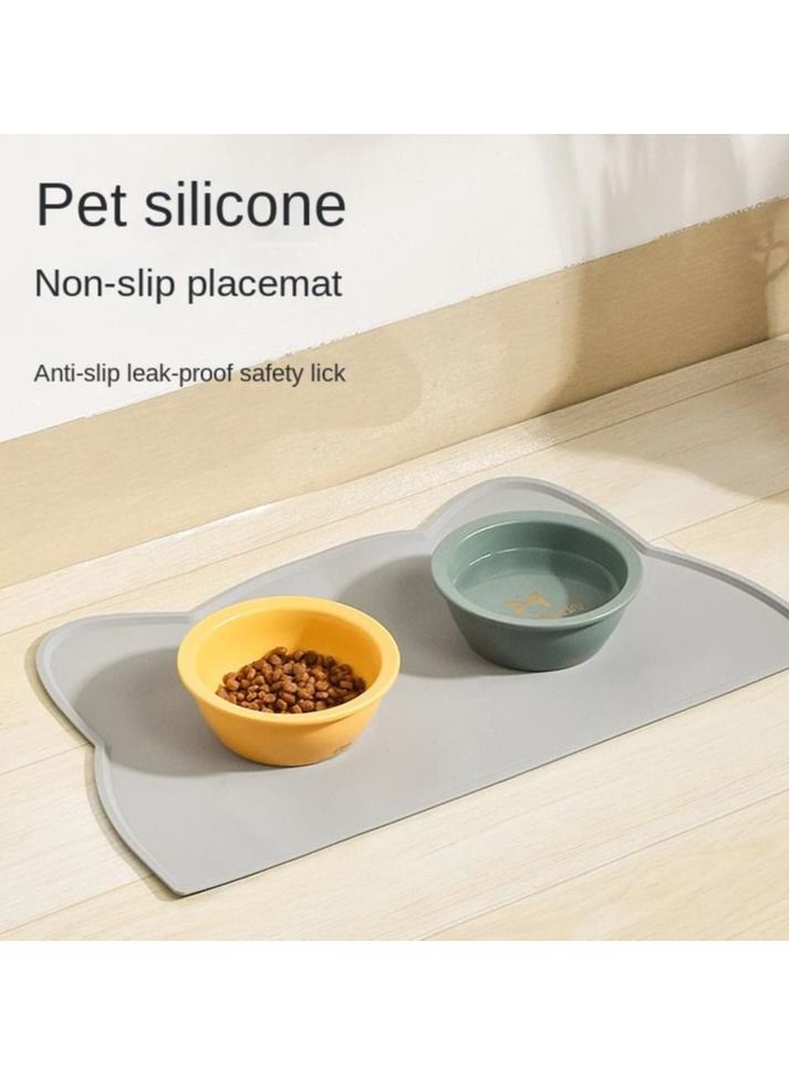 non slip feeding mat bowl pad for pet(gray) - Image 3