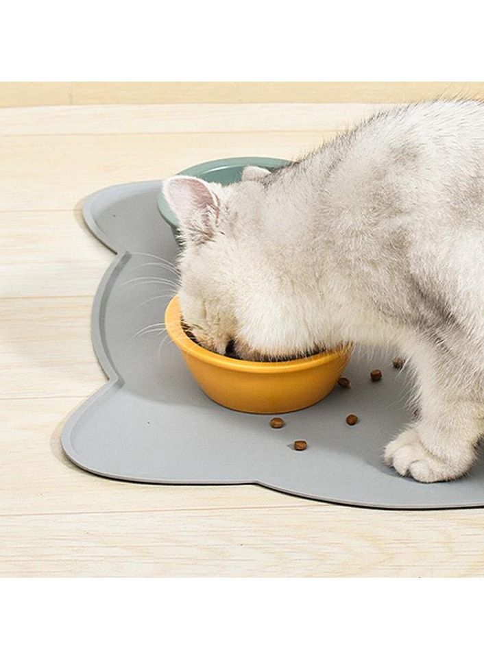 non slip feeding mat bowl pad for pet(gray) - Image 2