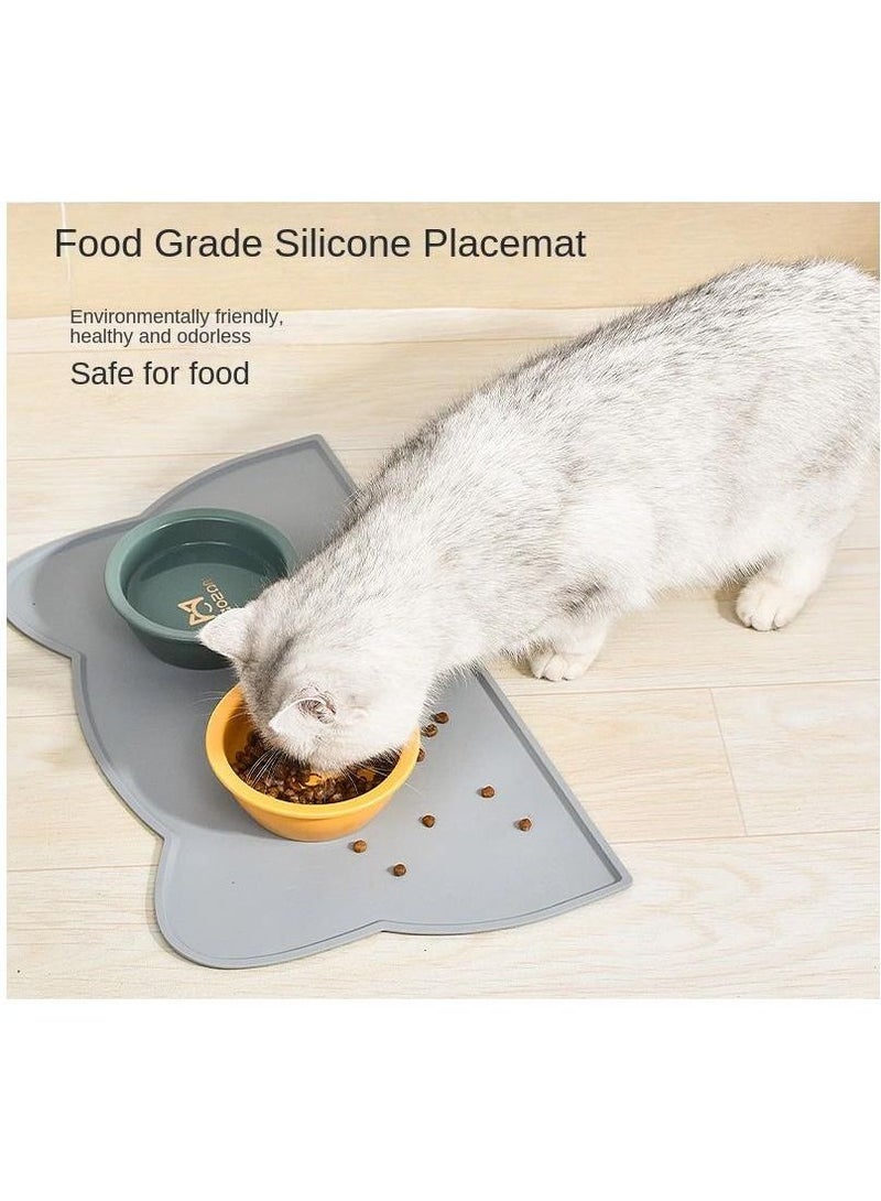 non slip feeding mat bowl pad for pet(gray) - Image 1