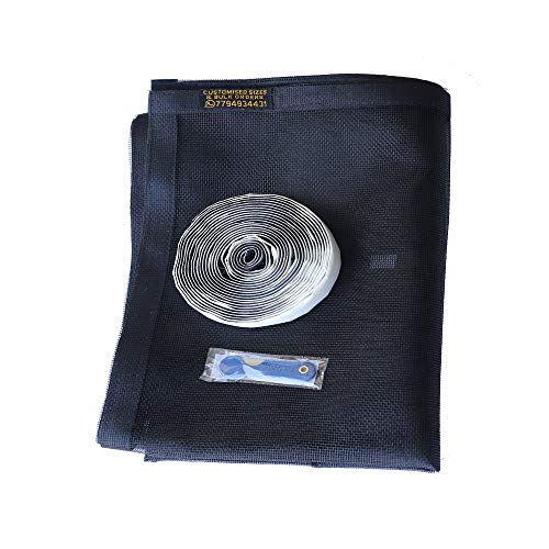 SAI PRASEEDA Fibreglass Mosquito Net for Windows 47 x 47 Inch_120 x 120 Cm_4 x 4 Feet Black Color with Adhesive Hook and Loop Stitched to Net SP4 - Image 2