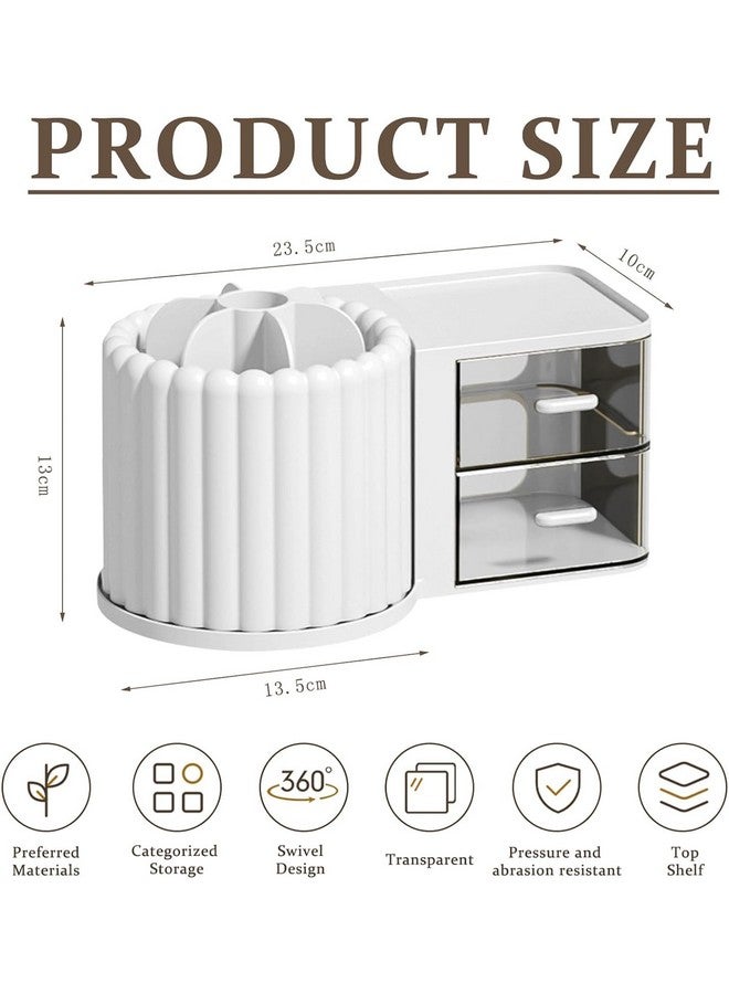 Bayleef Rotating Dustproof Makeup Brush Storage Box Cosmetic Organizer Desktop Pen Holder Lipstick Eyeshadow Rack Modern Minimalist Style Luxurious Look - Image 3