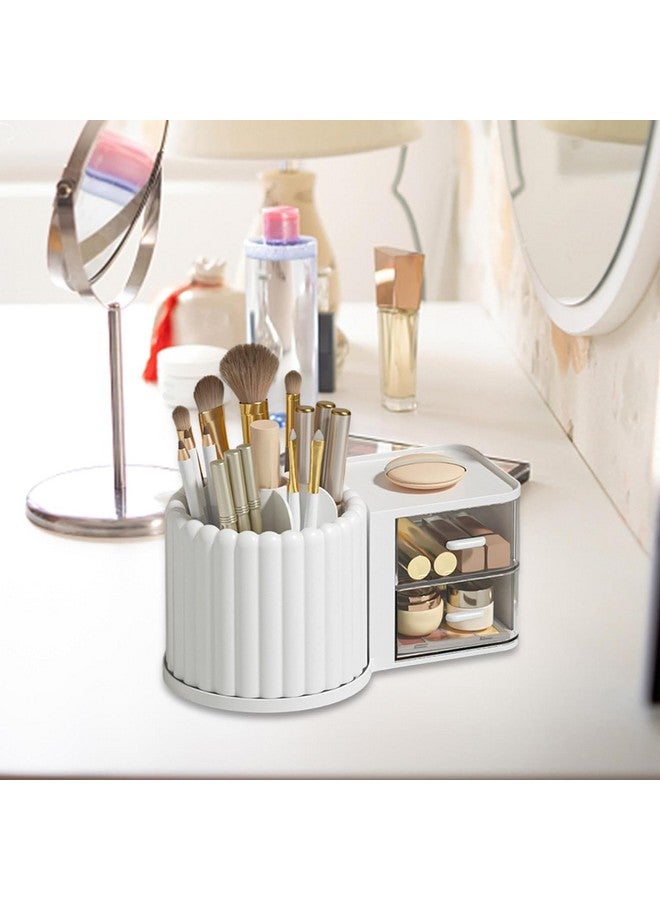 Bayleef Rotating Dustproof Makeup Brush Storage Box Cosmetic Organizer Desktop Pen Holder Lipstick Eyeshadow Rack Modern Minimalist Style Luxurious Look - Image 2