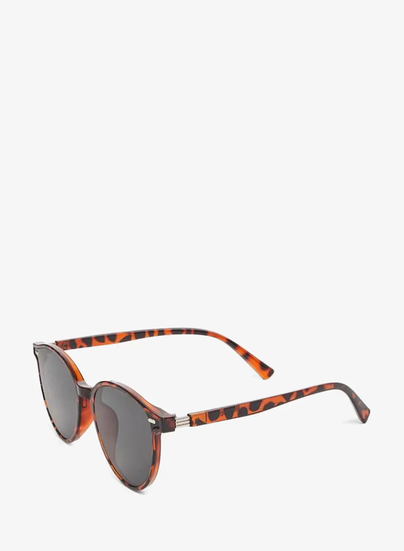 Styli Women Tortoise Frame Round Sunglasses