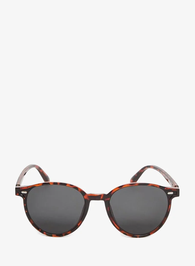 Styli Women Tortoise Frame Round Sunglasses