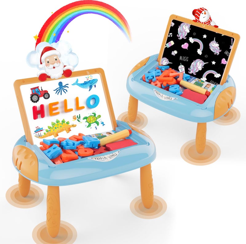 MAYESAR Toy for 12 Year Old BoysToddlers Toys with Magnetic Letters and Numbers Art Easel for Kids 1 2 Year Old Boy Birthday Christmas Gifts BlueOrange - Image 3
