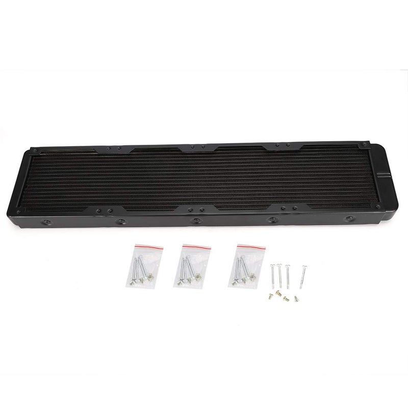 ZJchao Water Cooling 18 Tubes High Performance Black Aluminium Alloy Heat Exchanger for Computer Water Cooling Systems Beauty Equipment Industrial Devices 480mm G1/4 Thread - Image 5