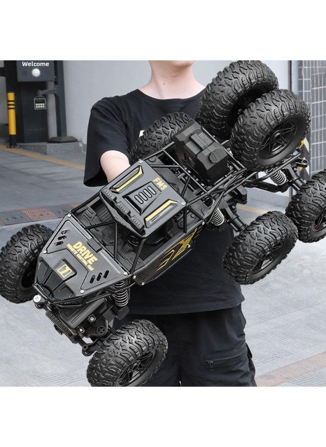 Generic - Oversized Remote Control Car Drift Off-Road Vehicle Four-wheel Drive Climbing Big Foot High Speed Racing Boy Charging Toy Car-Color:Extra Large High-speed Eight-wheel Six-wheel Drive [alloy Version] Domineering Black-Scale:With Three Sets Of Rechargeable Lithium Batteries + Charging Cable + Screwdriver - Image 1