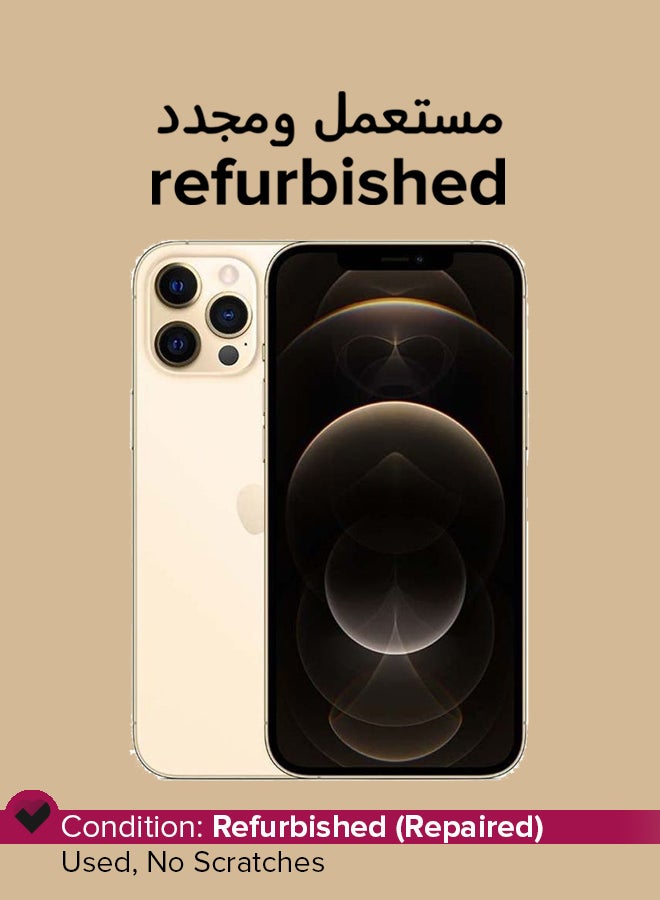 ابل  تم تجديده - iPhone 12 Pro Max مع Facetime وسعة 256 جيجابايت باللون الذهبي وتقنية 5G - الإصدار العالمي - Image 1