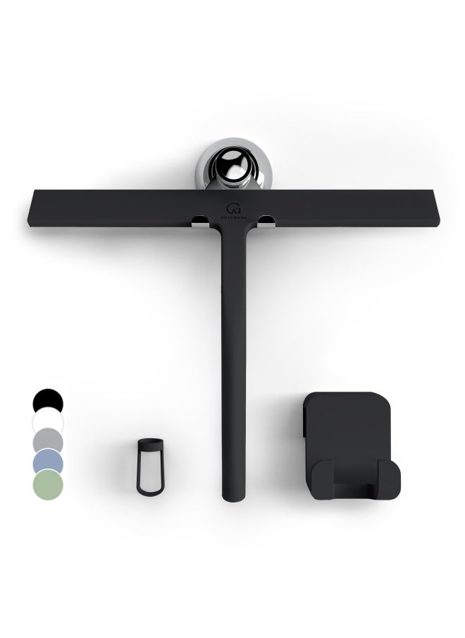 Generic - G Tewerk Shower Squeegee Black 11 In - Incl. Chrome Suction Cup Hook - Image 1