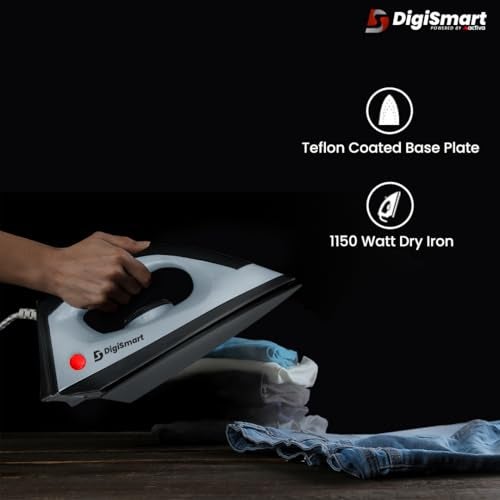 DigiSmart Kitchen Mate 750W Mixer Grinder with 3 Stainless Steel Jars & 1150W Dry Iron Combo,Wet & Dry Grinding, Teflon Soleplate Iron, 2 Years Warranty, Grey Black - Image 4
