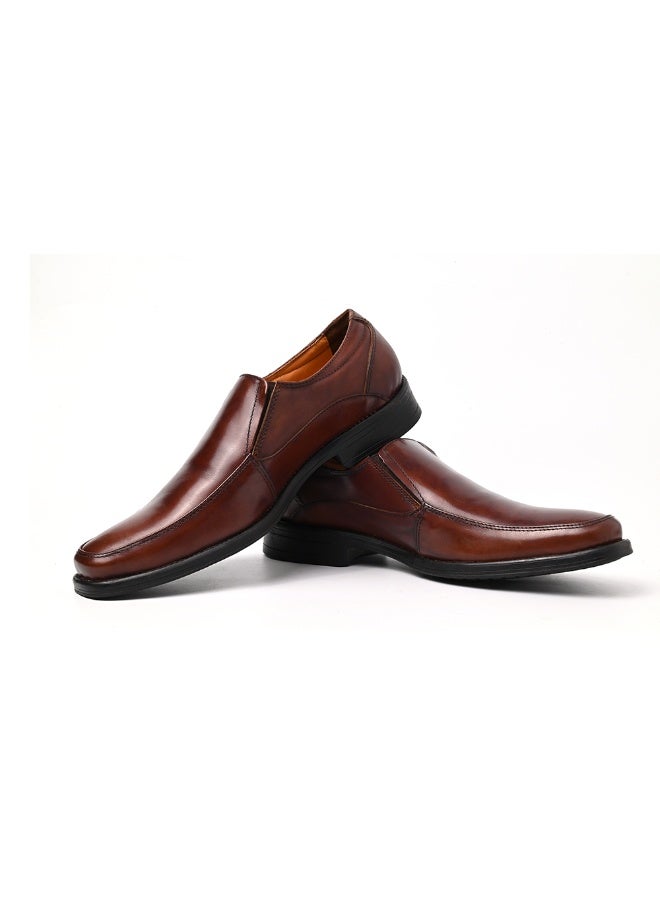 Mont Hawk Men’s Genuine Leather Gallus Shoes || Business Casual Slip-On Formal Shoes || Soft Comfortable Fit || Anti-Slip Rubber Sole || Lightweight Office Wear (Tan) - Image 3
