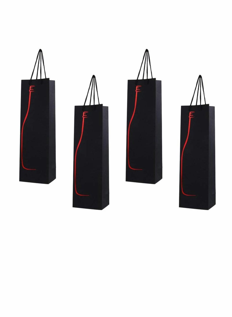 KASTWAVE 12pcs Wine Gift Paper Bags Single Bottle Wine Gift Bags Red Wine Tote Bags with Handles Champagne Carrying Bags for Party Business Retail Merchandise - Image 1