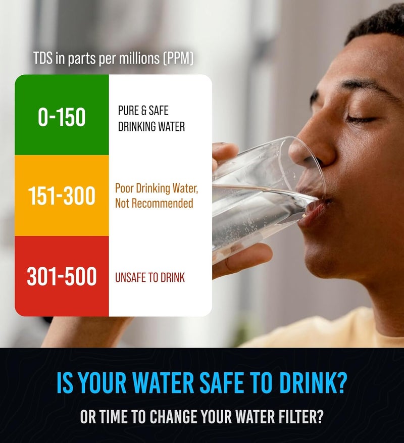 Craft911 Professional Water Tester for Drinking Water - Accurate TDS Meter Digital Water Tester (0-9999 ppm) - 1 Sec Instant Read - Image 4