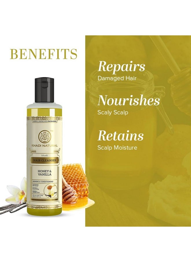 Khadi Natural Honey & Vanilla Hair Shampoo ; Herbal Shampoo For Soft Hair ; Shampoo For Hair Growth ; Antidandruff Shampoo ; Suitable For All Hair Types ; 210 Ml  - Image 2