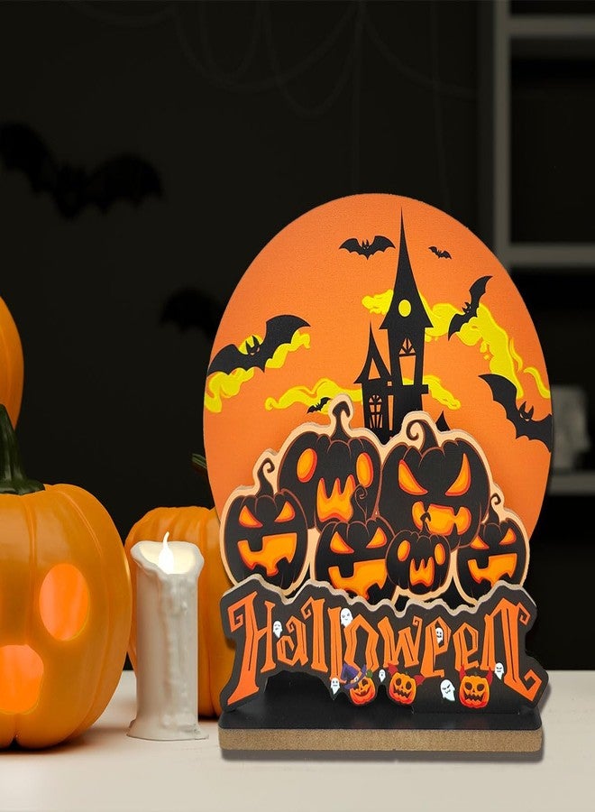 SFDHVCF Halloween Decorations Gifts Halloween Decor Indoor Party Spooky Pumpkin Decorations Ghost Desk Decor for Home Room Bedroom Farmhouse Office Tiered Tray Table Centerpieces 3PCS - Castle - Image 5