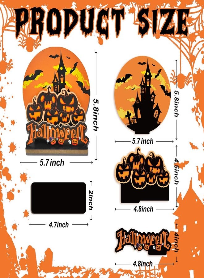 SFDHVCF Halloween Decorations Gifts Halloween Decor Indoor Party Spooky Pumpkin Decorations Ghost Desk Decor for Home Room Bedroom Farmhouse Office Tiered Tray Table Centerpieces 3PCS - Castle - Image 2