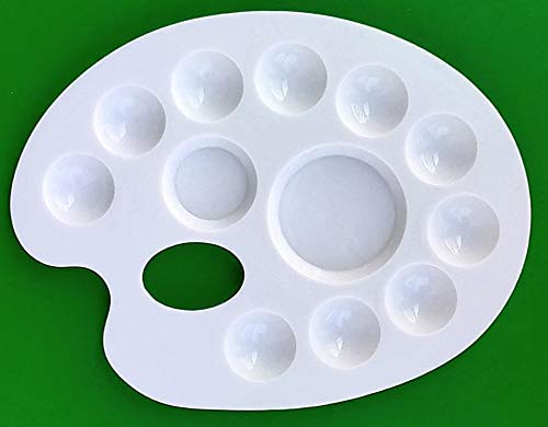 FIRST CLICK Art 12 Wells 301 Kidney Shaped Plastic Palette Size 17cms X 22cms Set of 2 pcs - Image 3