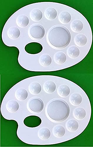 FIRST CLICK Art 12 Wells 301 Kidney Shaped Plastic Palette Size 17cms X 22cms Set of 2 pcs - Image 2