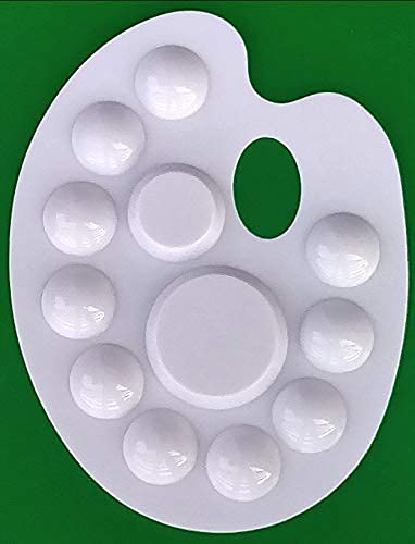 FIRST CLICK Art 12 Wells 301 Kidney Shaped Plastic Palette Size 17cms X 22cms Set of 2 pcs - Image 5