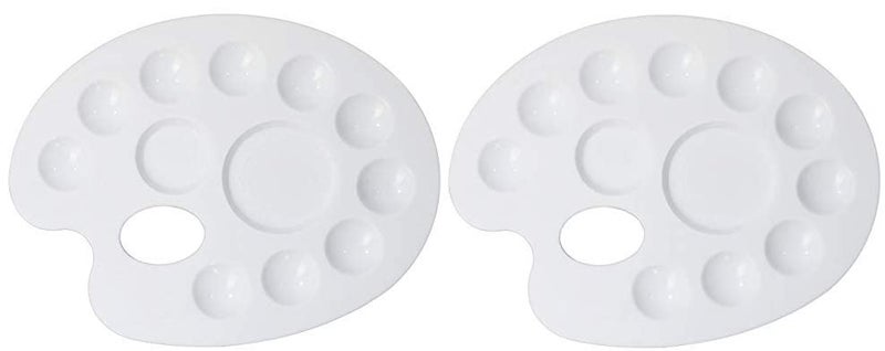FIRST CLICK Art 12 Wells 301 Kidney Shaped Plastic Palette Size 17cms X 22cms Set of 2 pcs - Image 1