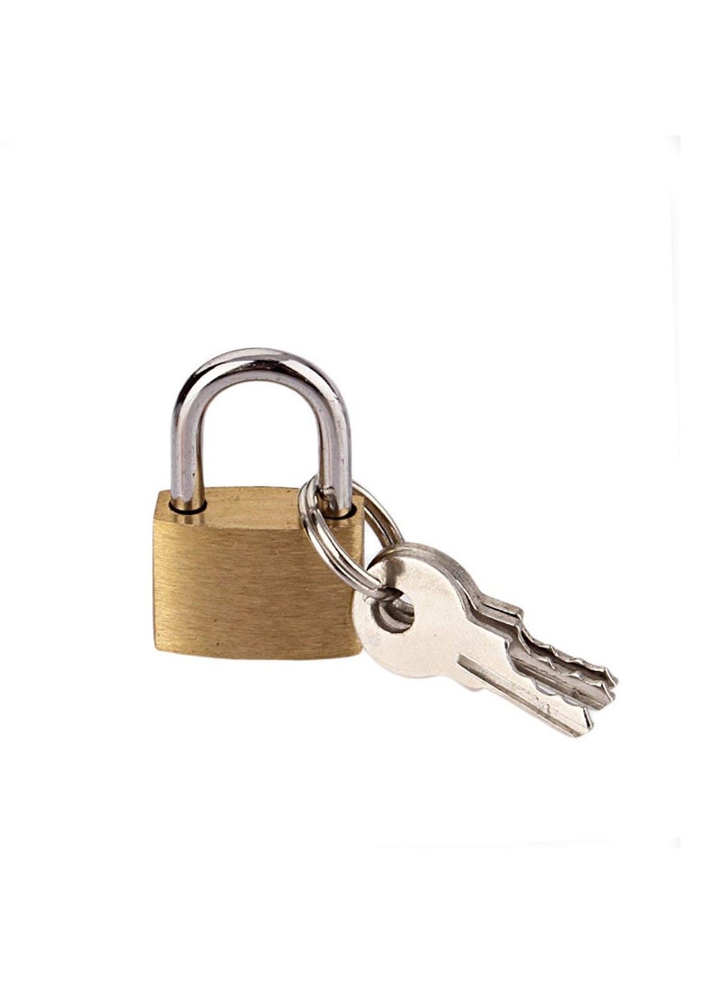 ROBUSTLINE Robustline Set 4 of Mini Brass Padlocks for Luggage, Lockers, Solid Brass Keyed Alike Padlocks - Image 2