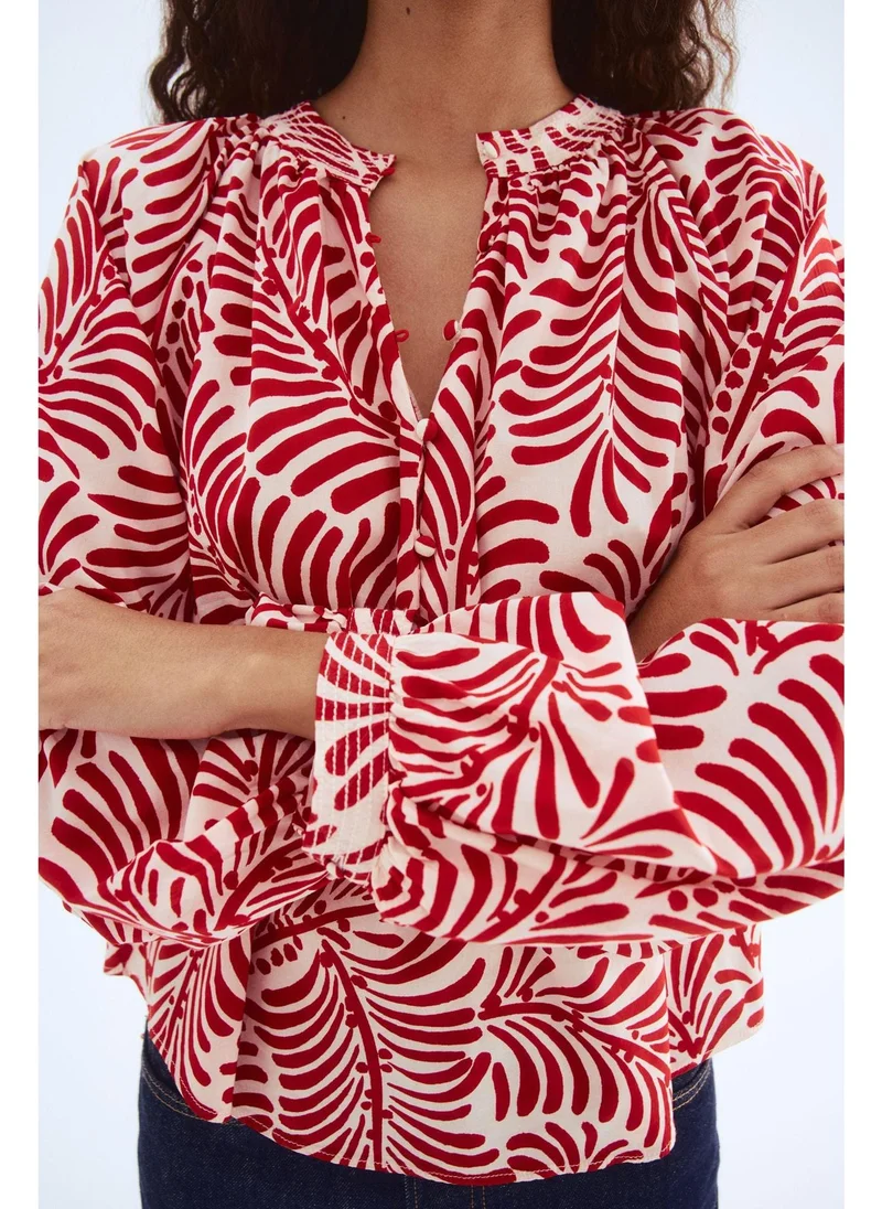 H&M Band-collar blouse