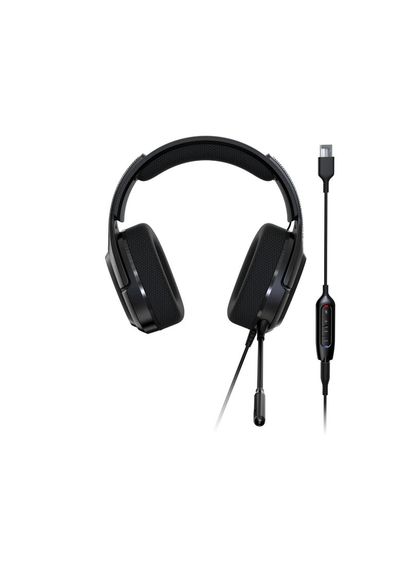 Acer Predator Galea 365 Gaming Headset with control box, Adjustable Headband, Fabric Earpad, 7.1 surround sound, detachable microphone, Black - Image 1