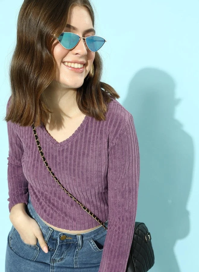 Elegant Lavender Cropped Top for Women