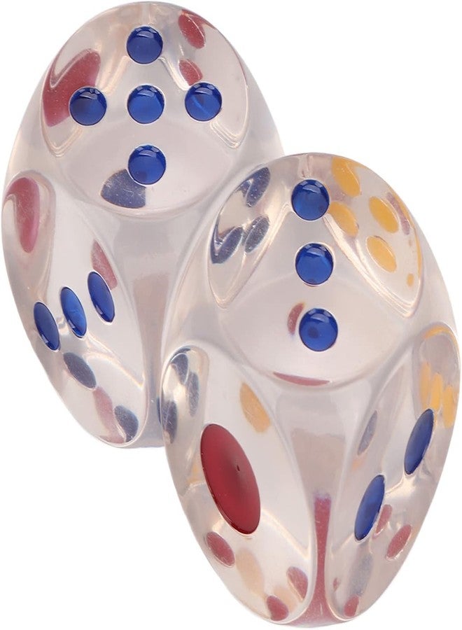 VOLDOT (Pack of 2) Jumbo Dice with Colored Dots, 6-Sided Transparent Gaming Dice for Farkle, Board Games, Casino, Snake and Ladders, Monopoly - Image 3