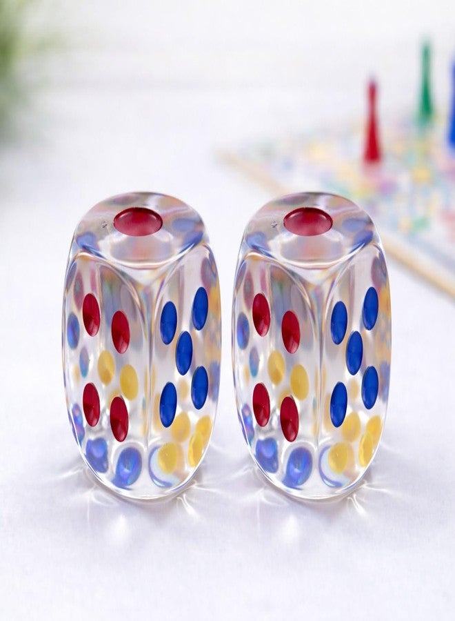 VOLDOT (Pack of 2) Jumbo Dice with Colored Dots, 6-Sided Transparent Gaming Dice for Farkle, Board Games, Casino, Snake and Ladders, Monopoly - Image 1